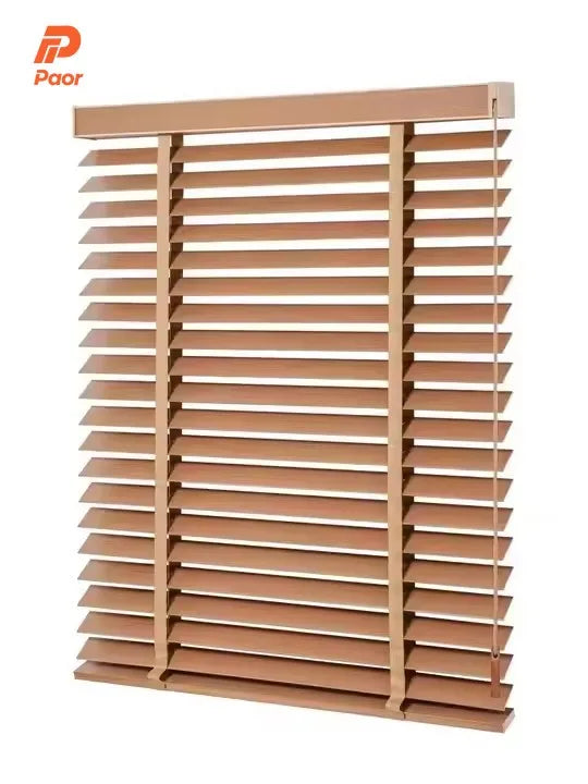 Store vénitien en bois horizontal réglable pour fenêtres - vue 5 sur 17