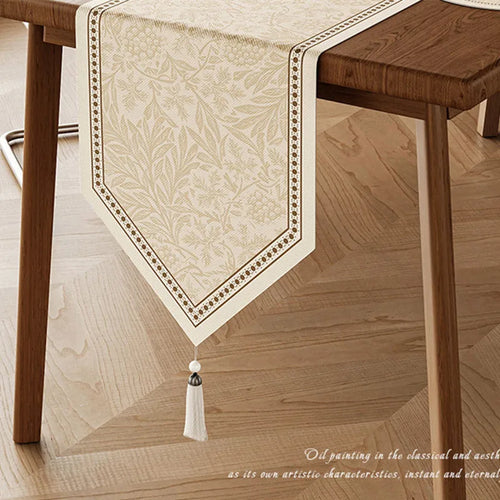Chemin de table floral vintage style campagne vert