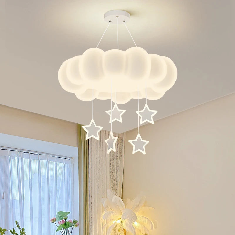 lustre moderne nuages romantique pour chambre enfant décoration intérieur - vue 3 sur 12