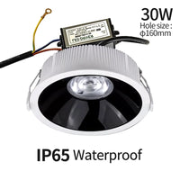 Downlight impermeável IP65LED, umidade e névoa, cozinha banheiro e vaso sanitário holofotes, beirais ao ar livre, AC 220V, 30W,