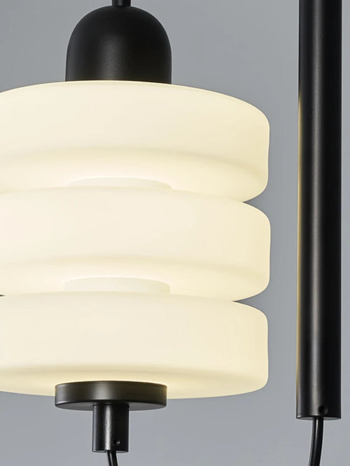 lustre en verre noir et blanc design moderne élégant - vue 6 sur 7