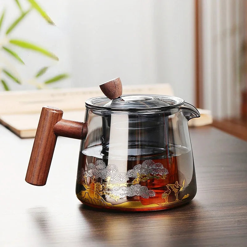 Théière japonaise en verre résistante gaiwan pu erh