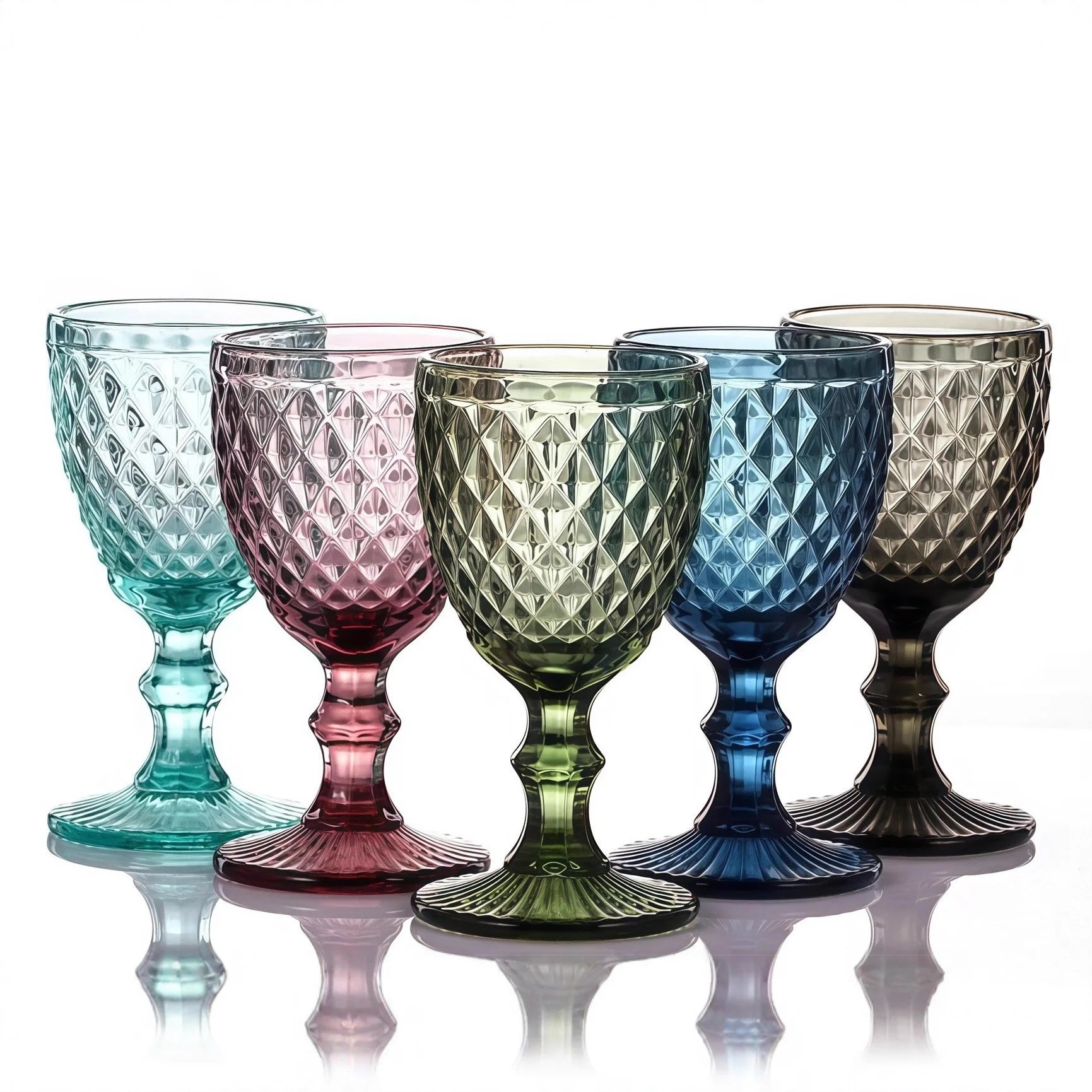 Verre à vin relief épais style rétro européen - vue 4 sur 6