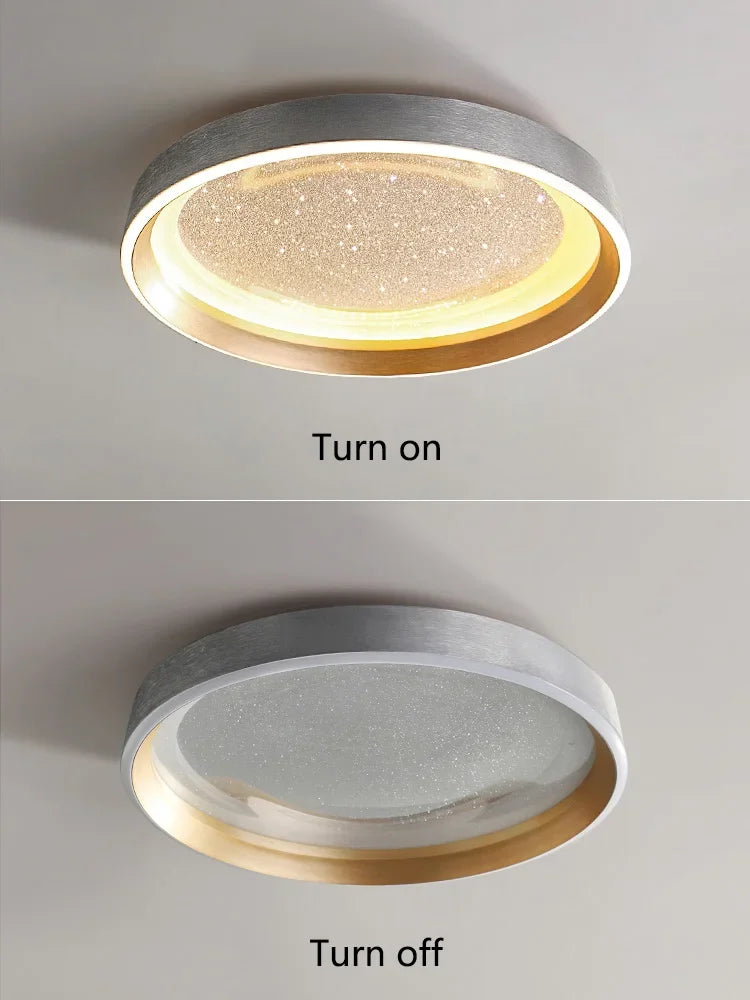 Modern Lights Round Ceiling Lamp Starry Sky Bedroom Lustre Simple Balcony Lampara Porch Creative Personality Room Chandeliers - vue 4 sur 9