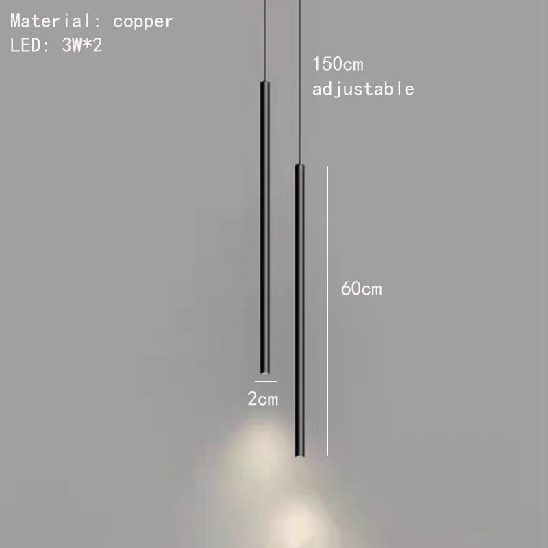 suspension minimalistes en cuivre fil réglable 4000k - vue 10 sur 10