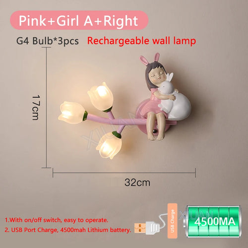 applique murale rechargeable en résine pour chambre d'enfant décorative - vue 11 sur 22