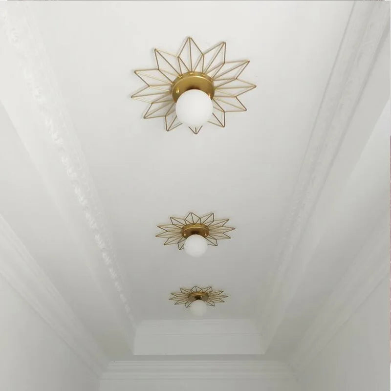 plafonnier luxe en forme de feuille de lotus style nordique décoratif - vue 5 sur 13