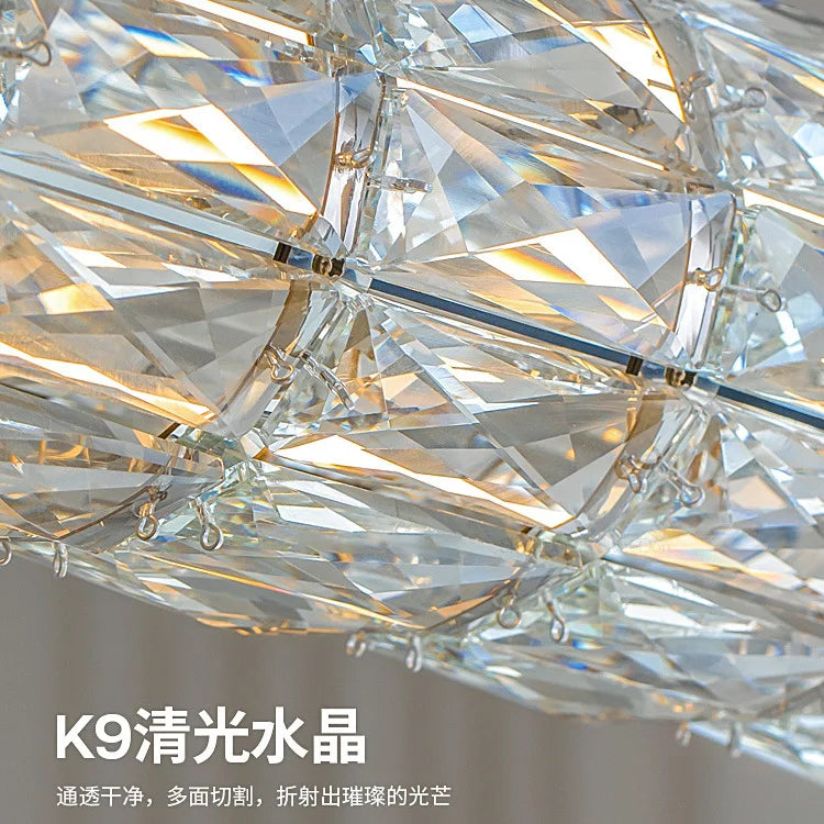 lustre en cristal moderne à suspension simple et élégant - vue 6 sur 10