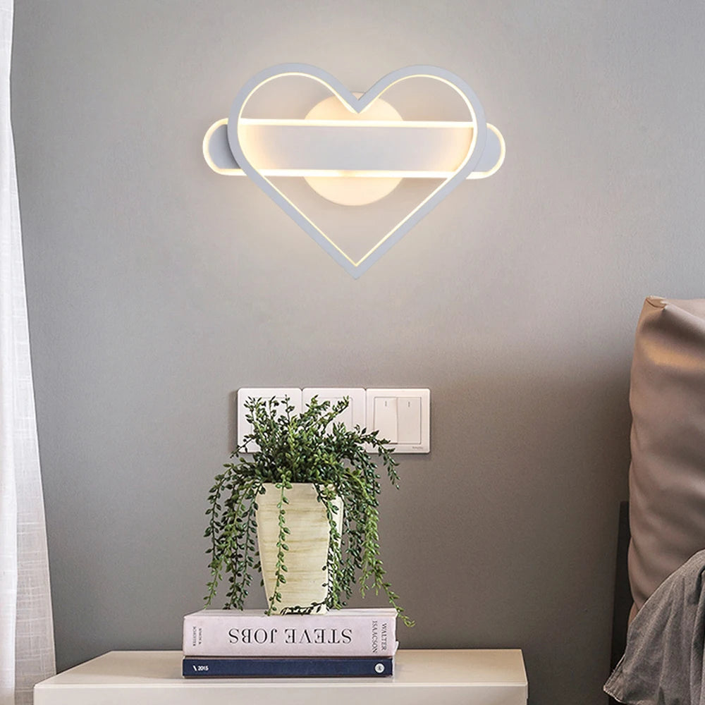 applique murale led en forme de coeur décorative moderne - vue 5 sur 8