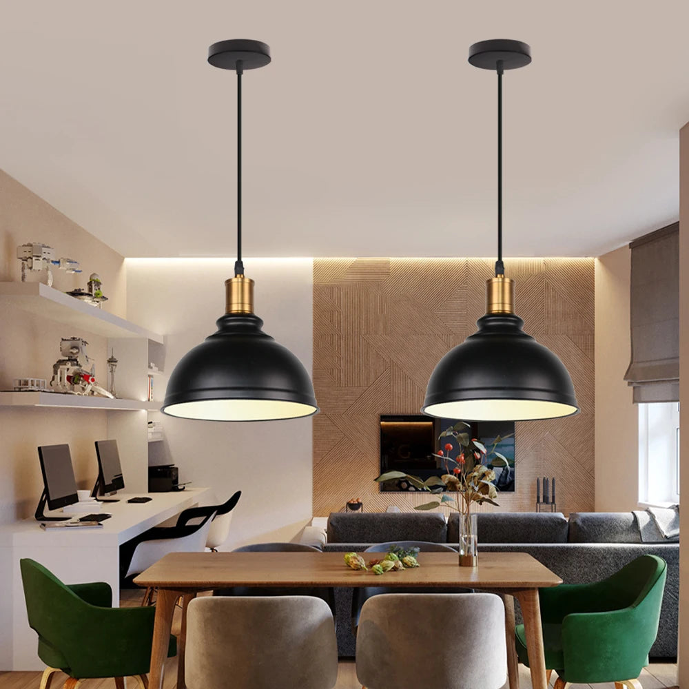 lustre suspension vintage industriel loft éclairage maison - vue 4 sur 7