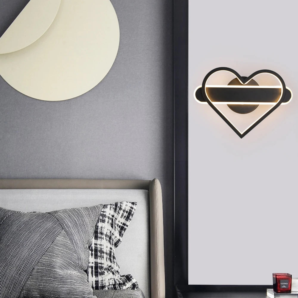 applique murale led en forme de coeur décorative moderne - vue 2 sur 8