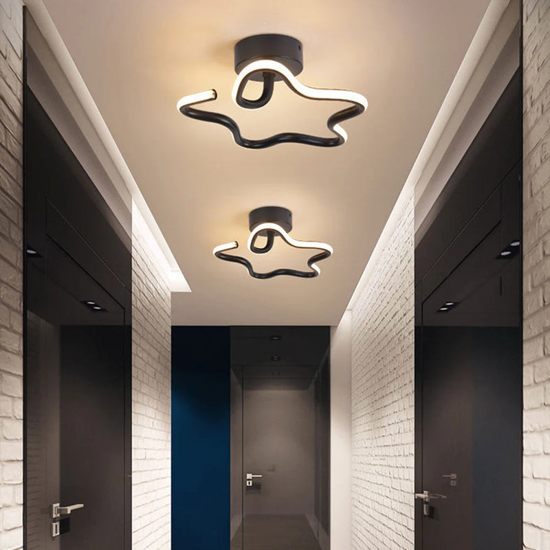 lustre moderne led allée lumière déco tech lampara