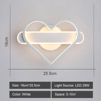 applique murale led en forme de coeur décorative moderne