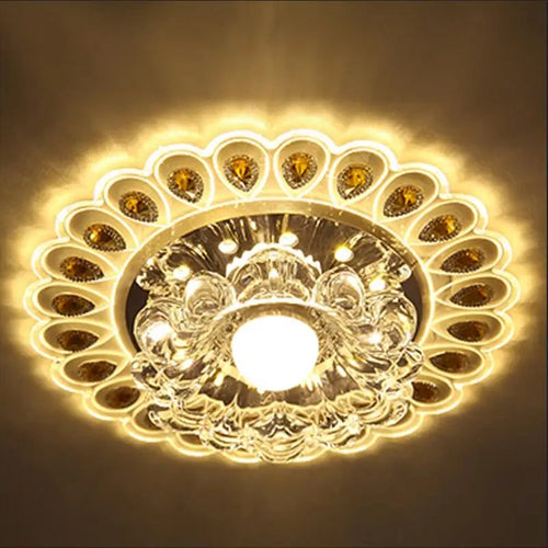 Moderne Cristal Verre LED Plafonnier Spot Couloir Couloir Allée Porche Plafond Encastré Décor À La Maison Luminaire