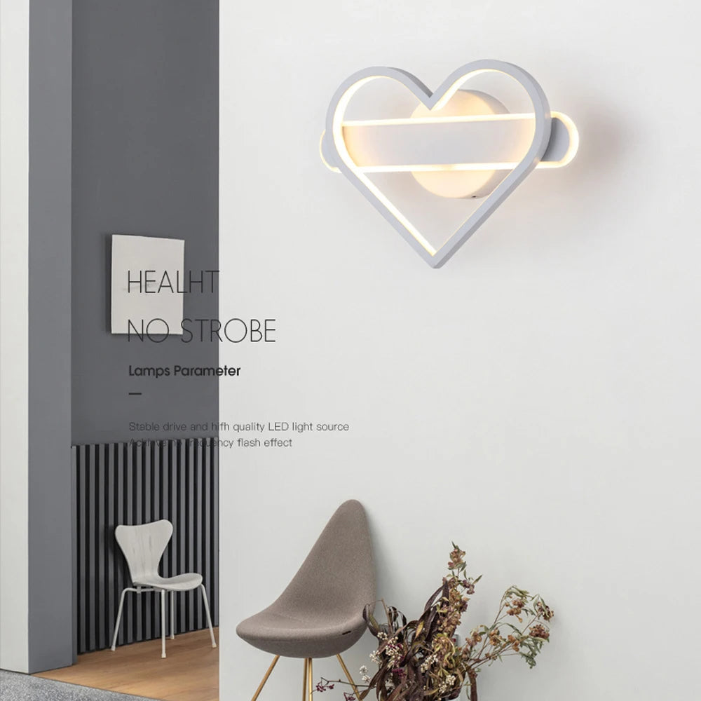 applique murale led en forme de coeur décorative moderne - vue 4 sur 8
