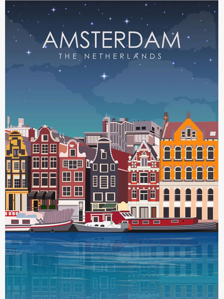 affiche artistique des villes du monde pour décoration intérieure