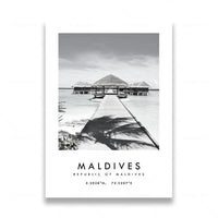 affiche de photographie de voyage en noir et blanc de rome et las vegas
