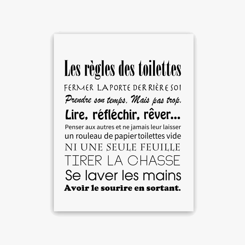 affiche minimaliste règles et citations pour décoration murale