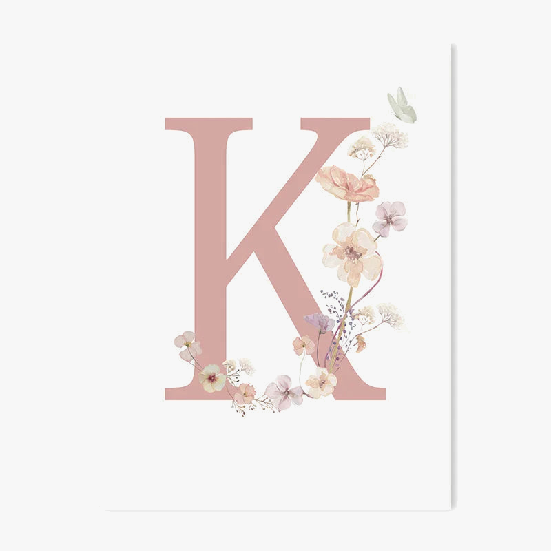 affiche personnalisée fleur sauvage décoration murale pour bébé fille