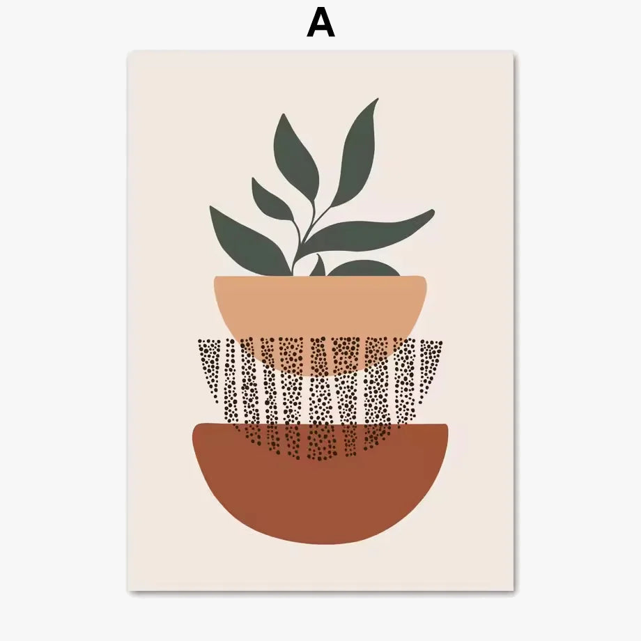 affiches abstraites de feuilles pour décoration murale boho