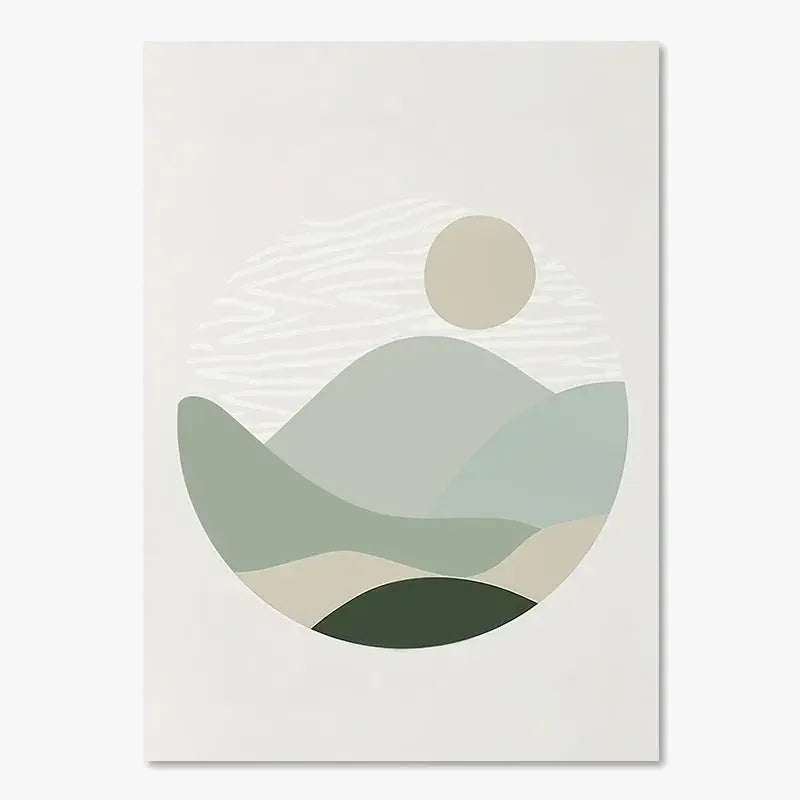 affiches d'art mural boho feuilles soleil lune géométriques abstraites