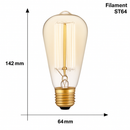 Ampoule conique à incandescence filament vintage 40W Edison