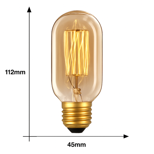 Ampoule gros tube à incandescence filament vintage 40W Edison - vue 4 sur 3