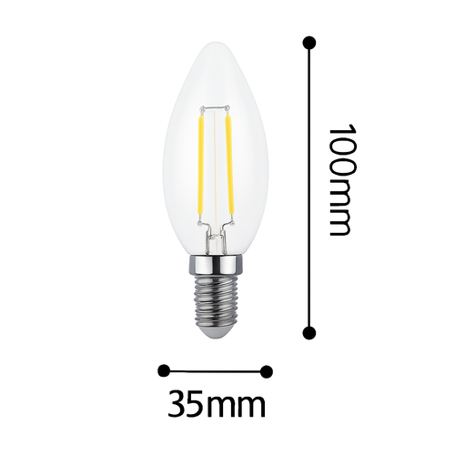 Ampoule LED ovale E14 à incandescence filament Edison - vue 3 sur 2