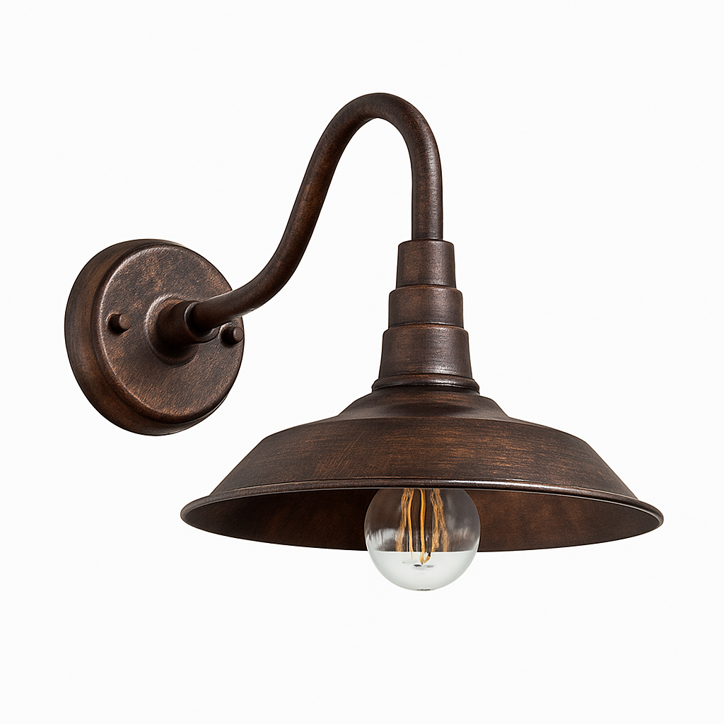 Applique extérieur LED vintage rustique (noir ou marron) - vue 5 sur 5