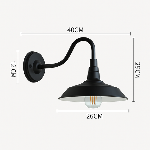 Applique extérieur LED vintage rustique (noir ou marron)