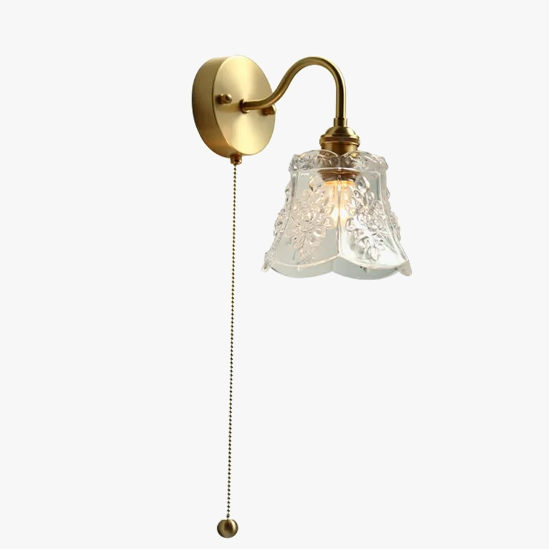 applique led moderne verre chaîne interrupteur nordique cuivre lumière