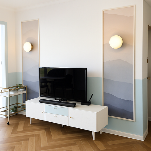 Applique LED rond dorée Art style - vue 5 sur 5