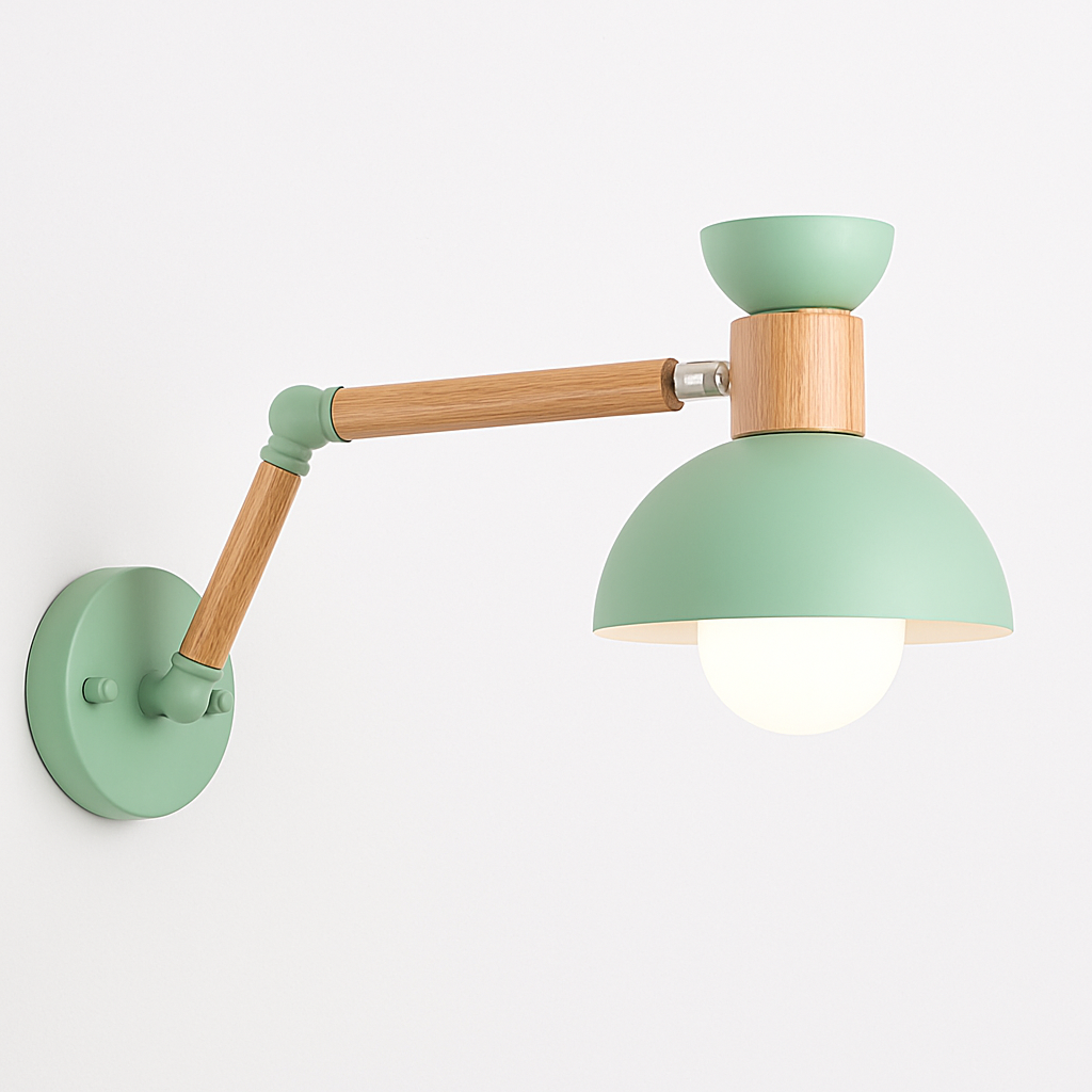 Applique murale bras articulé à LED en métal et bois - vue 8 sur 16