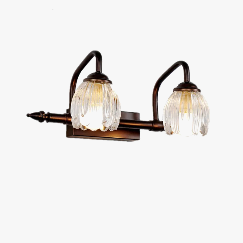 Applique murale de luxe moderne en cuivre et verre cristal