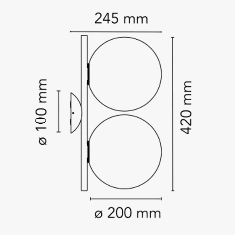 applique murale design en verre à double boule pour intérieur élégant