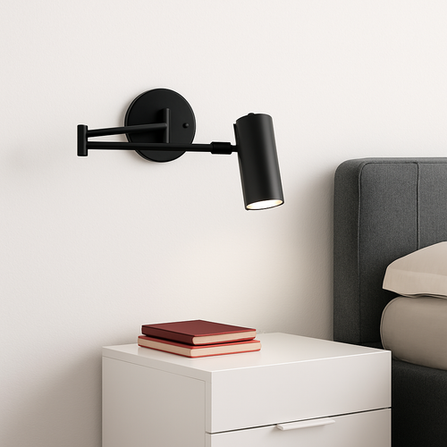 Applique murale design LED avec sport dirigeable en métal doré ou noir Light