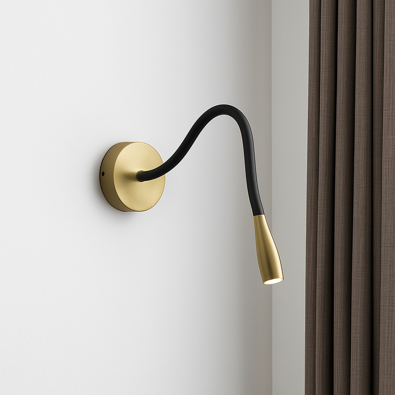 Applique murale design LED avec tige ajustable noire