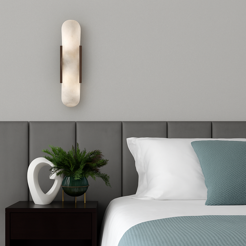 Applique murale design LED en marbre arrondi style Shining