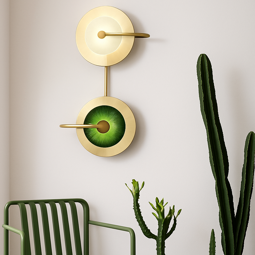 Applique murale design LED ronde en métal doré Light - vue 3 sur 8