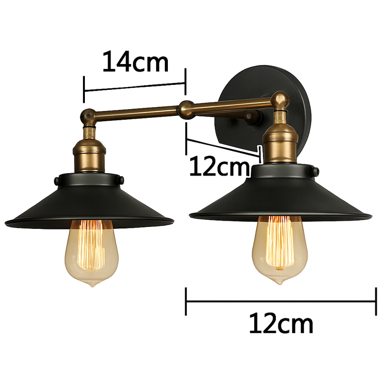 Applique murale doré et noir rustique Country