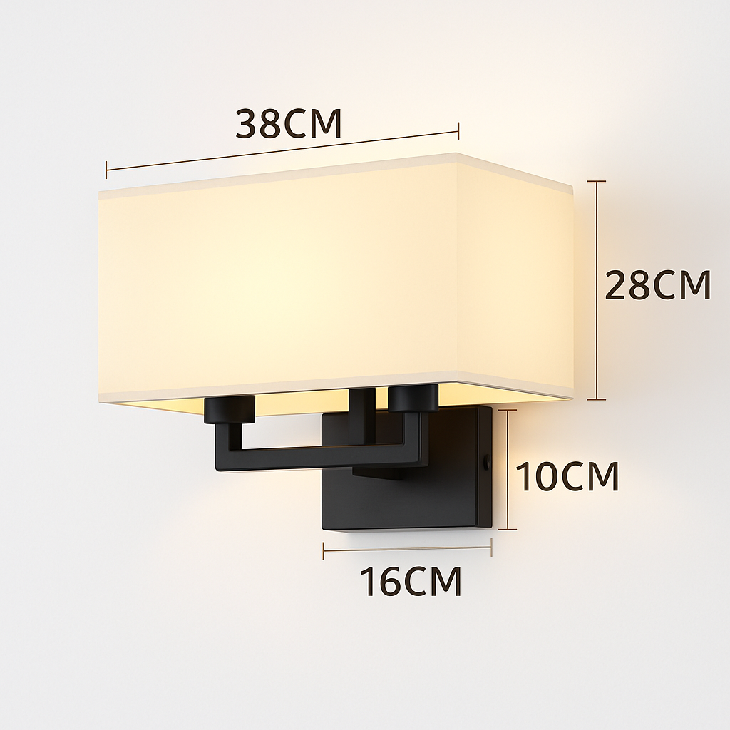 applique murale double tête en tissu style nordique moderne - vue 7 sur 10
