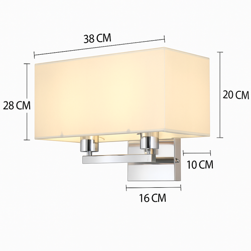 applique murale double tête en tissu style nordique moderne - vue 10 sur 10