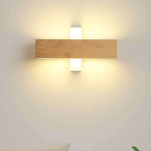 applique murale en bois massif pour éclairage intérieur décoratif - vue 5 sur 9