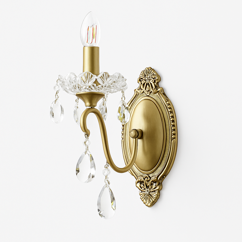 applique murale en cristal rétro en cuivre élégante et raffinée