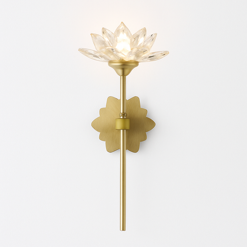 applique murale en cristal zen fleur de lotus vintage à led - vue 4 sur 8