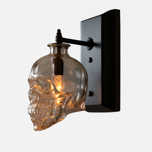 Applique murale en forme de tête de mort en verre Skull