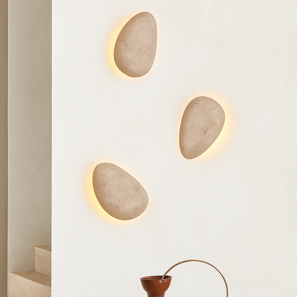 applique murale extérieure étanche en travertin naturel à led - vue 4 sur 7