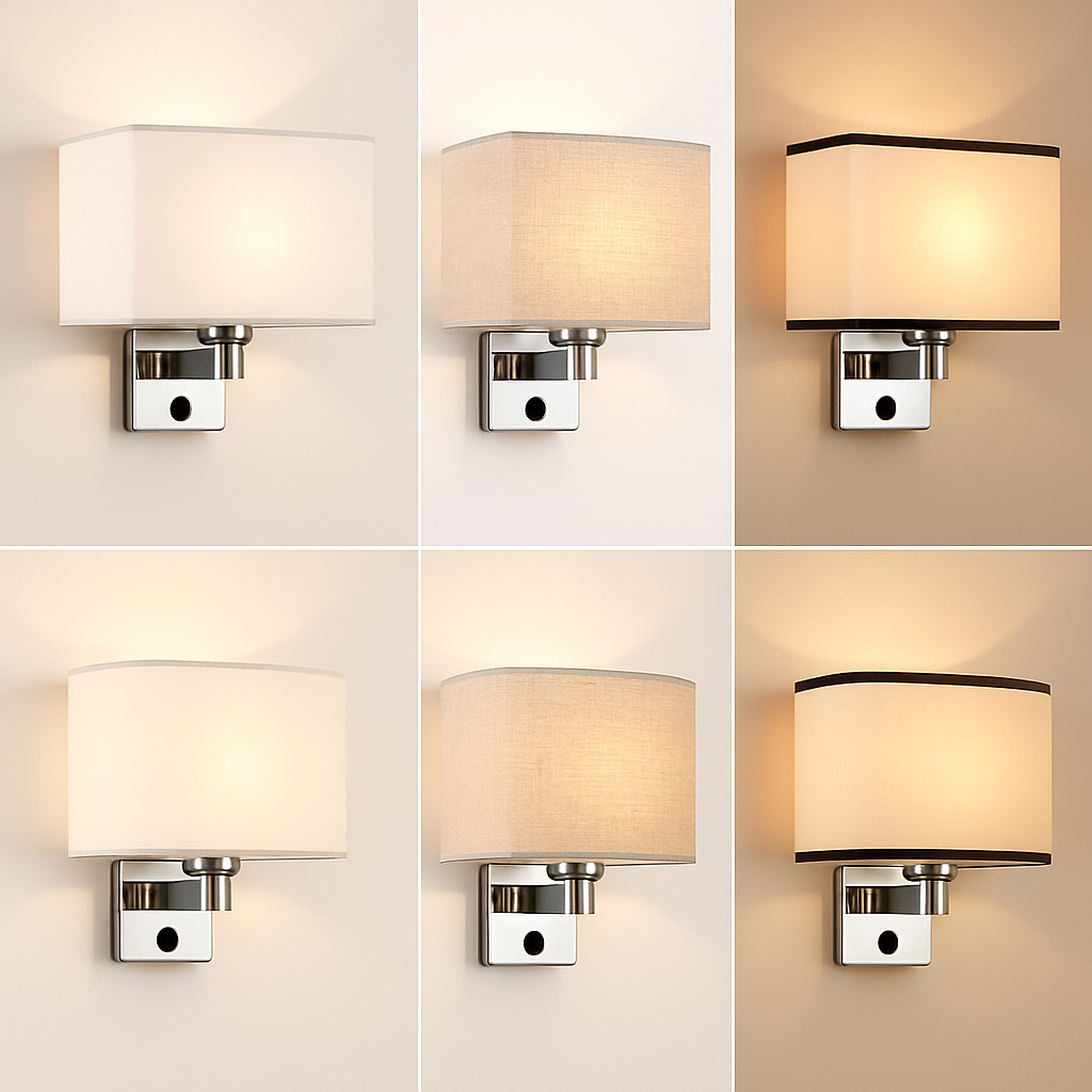 Applique murale Led avec abat-jour en tissu - vue 4 sur 12