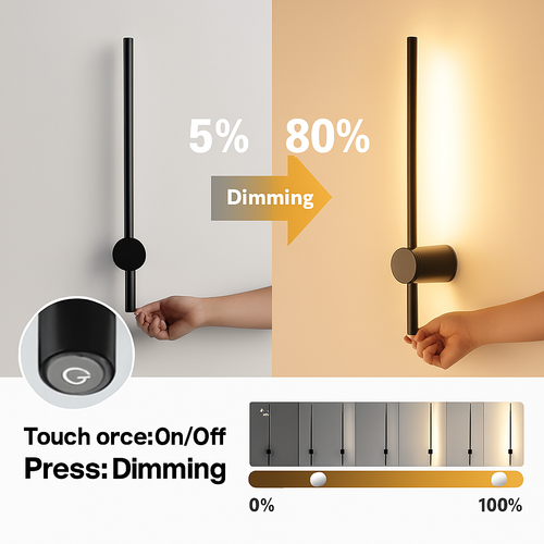 applique murale à led avec télécommande et variateur moderne - vue 10 sur 18