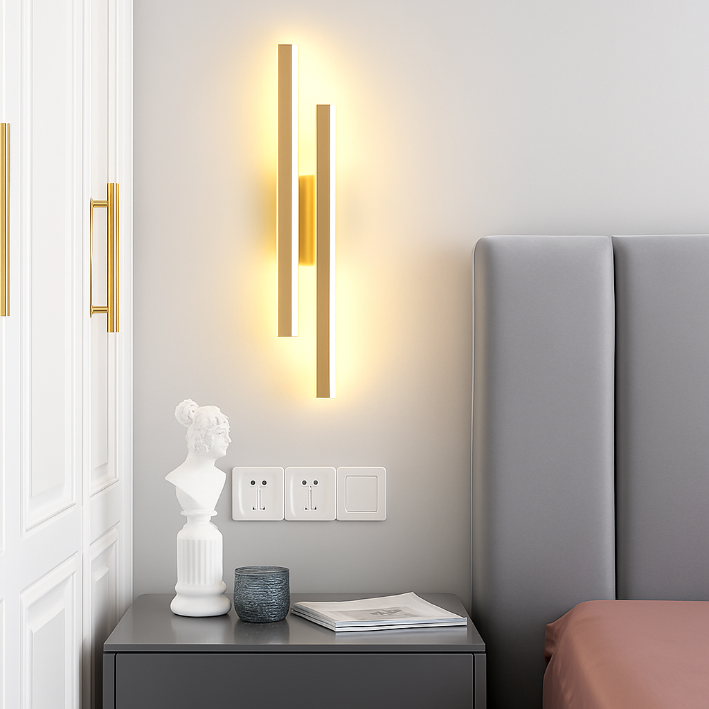 applique murale LED cuivre ligne tuyau acrylique abat-jour éclairage intérieur pour salon couloir luminaire - vue 4 sur 10